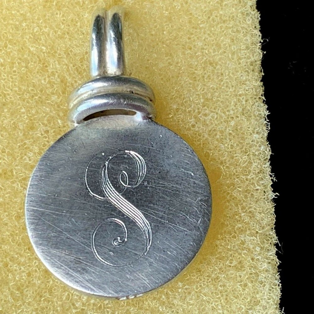Sterling silver 925 engrave ''S'' pendant - Picture 2 of 7